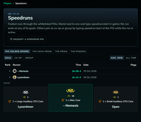 Speedruns on HWS Connect
