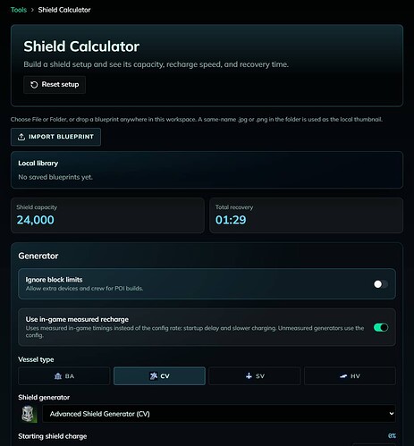 Shield Calculator