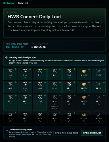 Daily loot claim