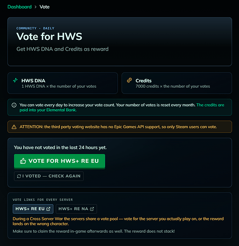 Vote for HWS page