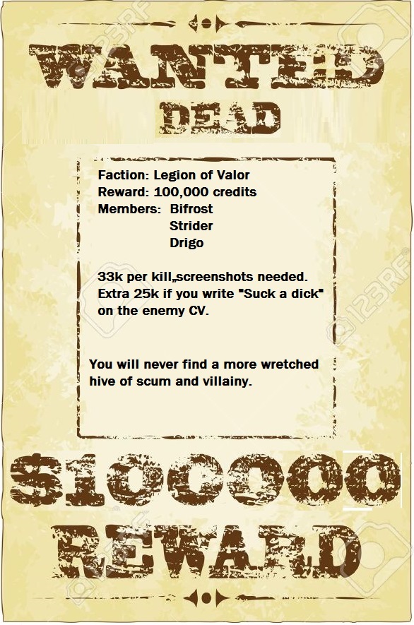 wanted  dead 100 000 credit reward - pirate